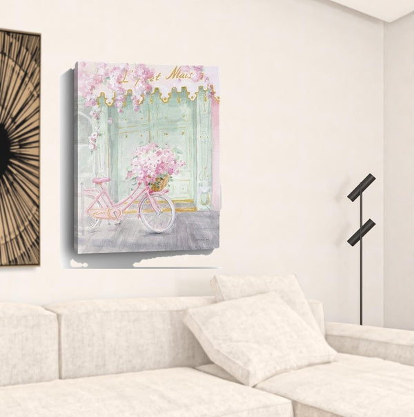 HomeRoots Pretty Pastel Pink Paris Canvas Print - Chic Wall Art for Modern Spaces with Timeless Elegance 30"x40" 399108