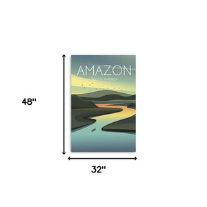 HomeRoots 24" South American Amazon Canvas Wall Art - Vibrant, Museum-Quality Print for Stunning Home Decor 32"x48" 399114