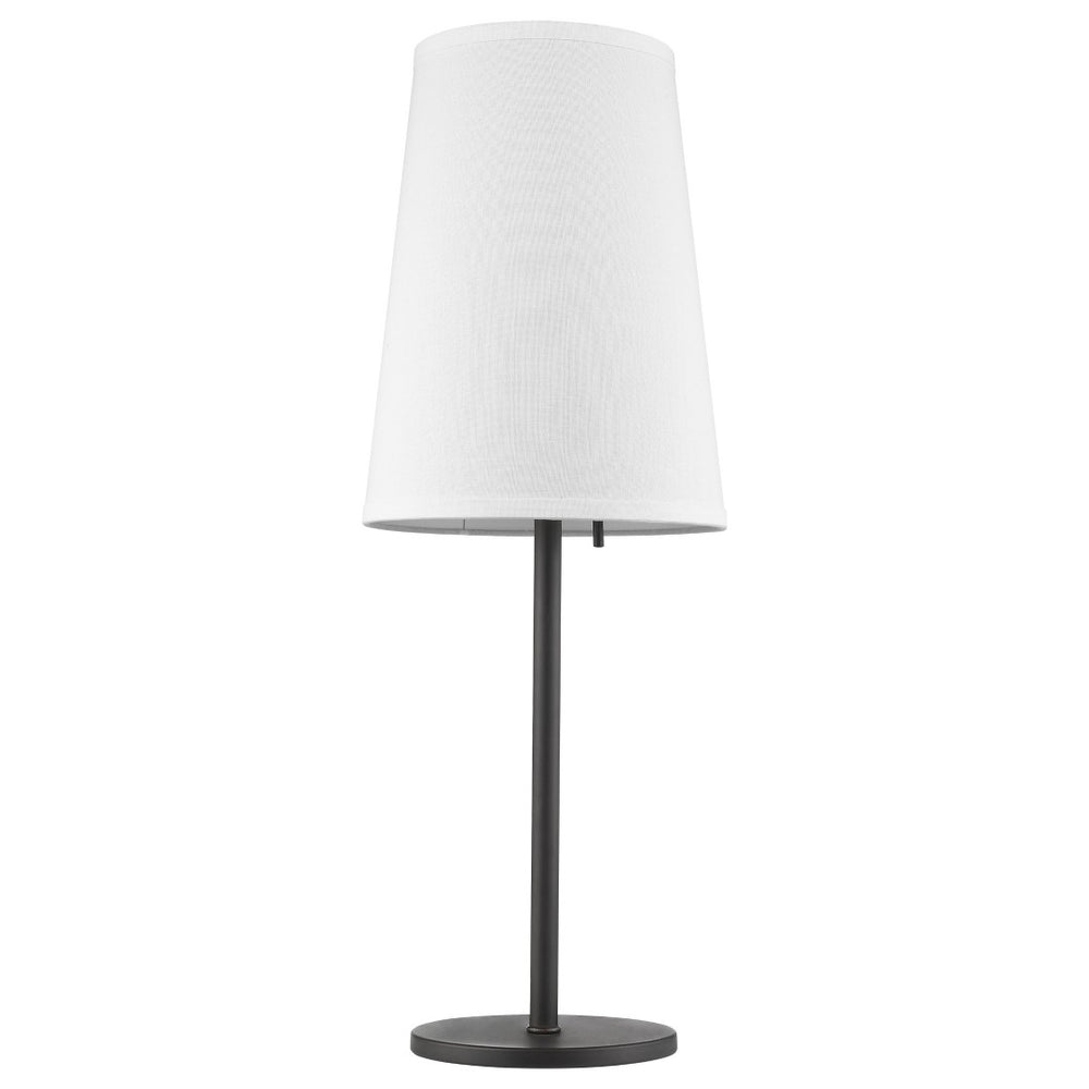 HomeRoots 27" Contemporary Black Metal Table Lamp with White Cone Shade for Stylish Ambient Lighting 399123