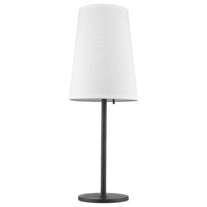 HomeRoots 27" Contemporary Black Metal Table Lamp with White Cone Shade for Stylish Ambient Lighting 399123