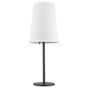 HomeRoots 27" Contemporary Black Metal Table Lamp with White Cone Shade for Stylish Ambient Lighting 399123
