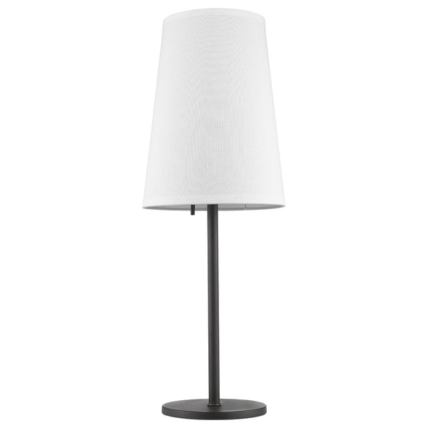 HomeRoots 27" Contemporary Black Metal Table Lamp with White Cone Shade for Stylish Ambient Lighting 399123