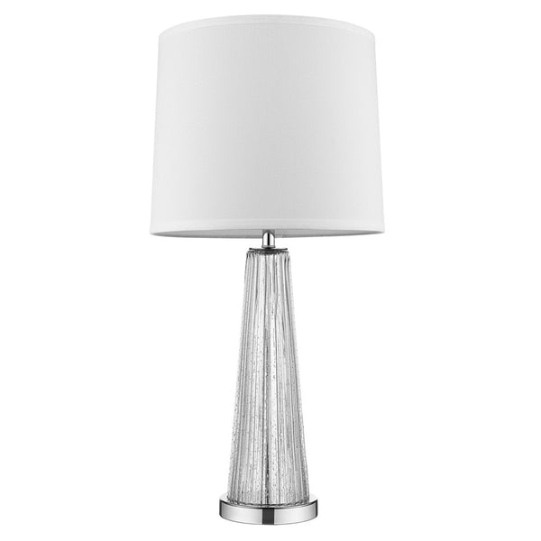 HomeRoots 29" Clear Glass Table Lamp with Elegant Empire Shade - Soft Ambient Lighting for Any Room Decor 399124