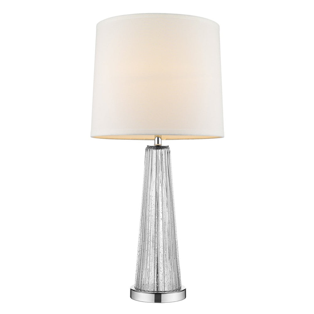 HomeRoots 29" Clear Glass Table Lamp with Elegant Empire Shade - Soft Ambient Lighting for Any Room Decor 399124