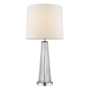 HomeRoots 29" Clear Glass Table Lamp with Elegant Empire Shade - Soft Ambient Lighting for Any Room Decor 399124