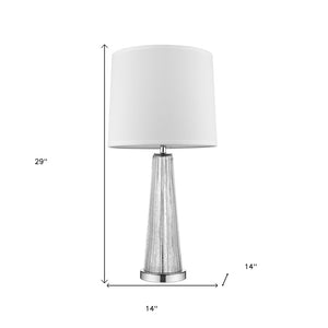 HomeRoots 29" Clear Glass Table Lamp with Elegant Empire Shade - Soft Ambient Lighting for Any Room Decor 399124