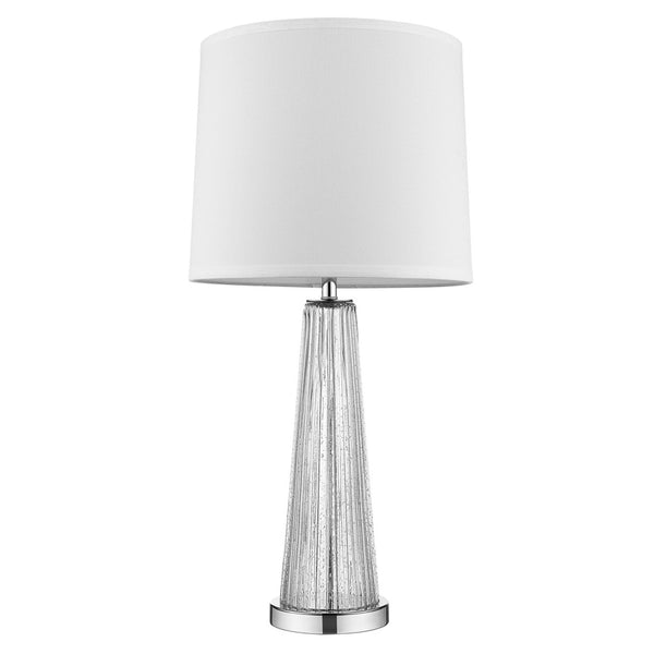 HomeRoots 29" Clear Glass Table Lamp with Elegant Empire Shade - Soft Ambient Lighting for Any Room Decor 399124