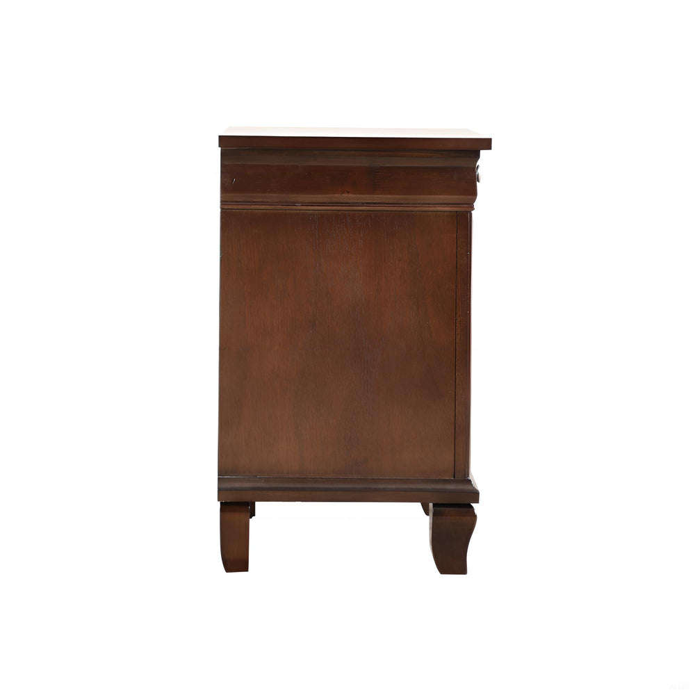 English Elm Triton Cappuccino Nightstand with Felt-Lined Top Drawer, Dovetail Construction, Nickel Hardware Accents B078118442