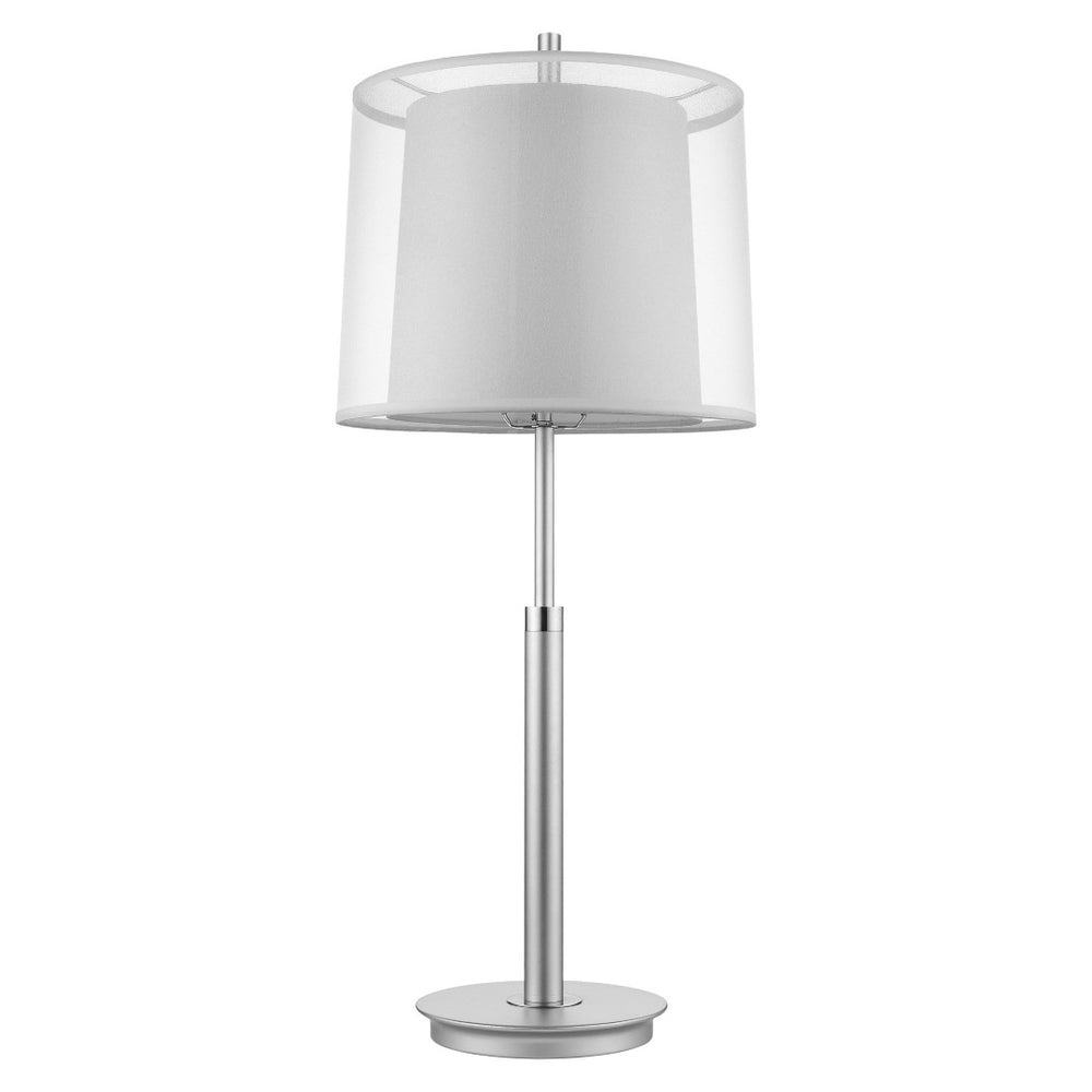 HomeRoots 31" Silver Metal Table Lamp with Elegant White Shade - Perfect for Modern Decor & Ambient Lighting 399130