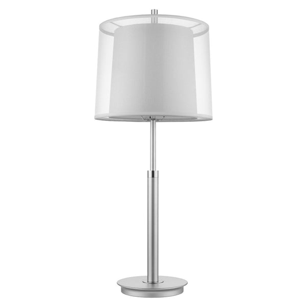 HomeRoots 31" Silver Metal Table Lamp with Elegant White Shade - Perfect for Modern Decor & Ambient Lighting 399130