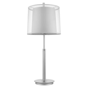 HomeRoots 31" Silver Metal Table Lamp with Elegant White Shade - Perfect for Modern Decor & Ambient Lighting 399130