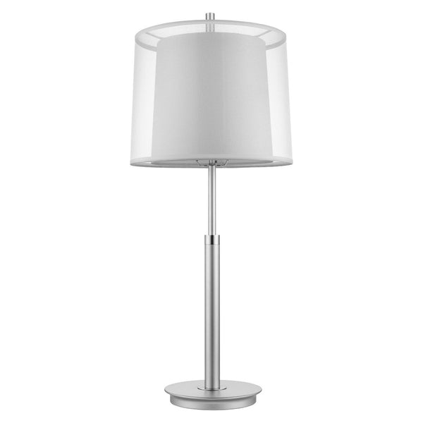 HomeRoots 31" Silver Metal Table Lamp with Elegant White Shade - Perfect for Modern Decor & Ambient Lighting 399130