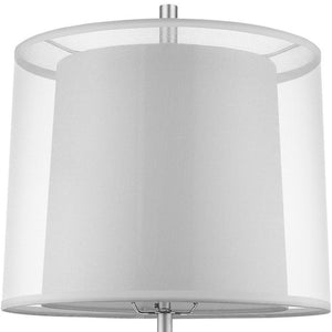 HomeRoots 31" Silver Metal Table Lamp with Elegant White Shade - Perfect for Modern Decor & Ambient Lighting 399130