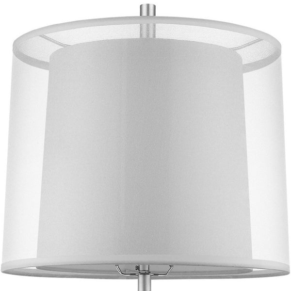 HomeRoots 31" Silver Metal Table Lamp with Elegant White Shade - Perfect for Modern Decor & Ambient Lighting 399130