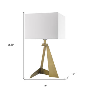 Homeroots 25" Brass Metal Novelty Table Lamp With White Shade   399140