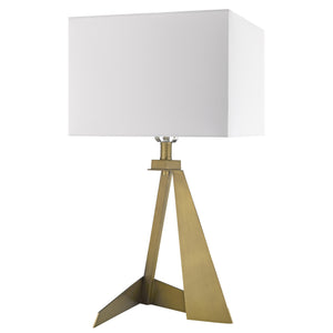 Homeroots 25" Brass Metal Novelty Table Lamp With White Shade   399140