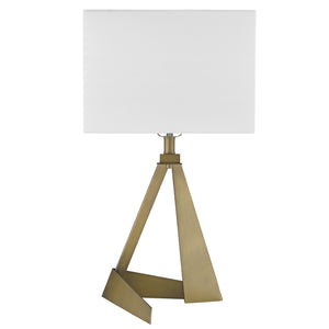 Homeroots 25" Brass Metal Novelty Table Lamp With White Shade   399140