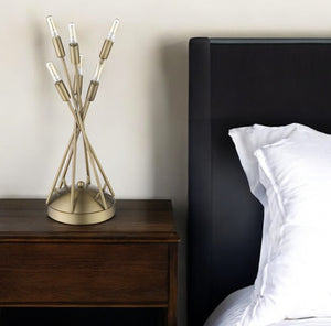 Homeroots 19" Brass Metal Six Light Novelty Table Lamp   399143