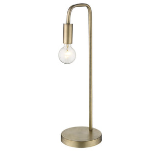HomeRoots 26" Brass Metal Table Lamp - Mid-Century Modern Style with 3-Way Switch for Adjustable Lighting Ambiance 399144
