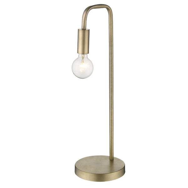 HomeRoots 26" Brass Metal Table Lamp - Mid-Century Modern Style with 3-Way Switch for Adjustable Lighting Ambiance 399144