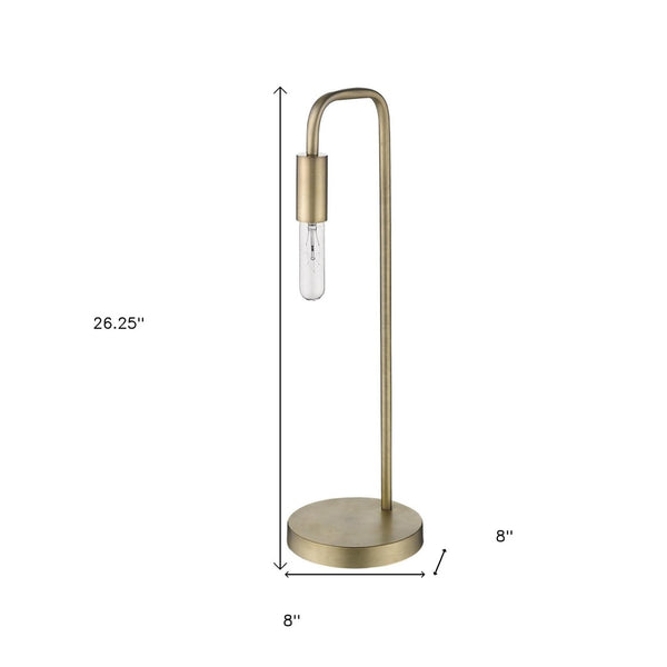 HomeRoots 26" Brass Metal Table Lamp - Mid-Century Modern Style with 3-Way Switch for Adjustable Lighting Ambiance 399144