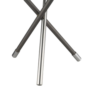 Homeroots 18" Black Metal Tripod Table Lamp With Nickel Globe Shade   399146