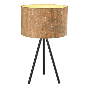 Homeroots 22" Black Metal Tripod Table Lamp With Beige Drum Shade   399154