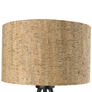 Homeroots 22" Black Metal Tripod Table Lamp With Beige Drum Shade   399154