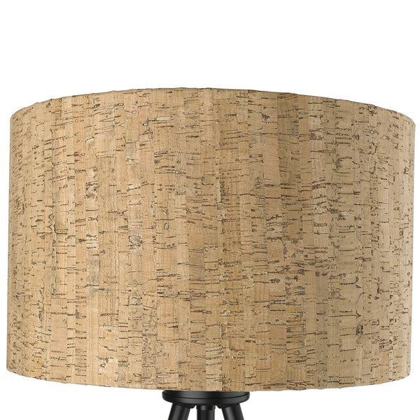 Homeroots 22" Black Metal Tripod Table Lamp With Beige Drum Shade   399154