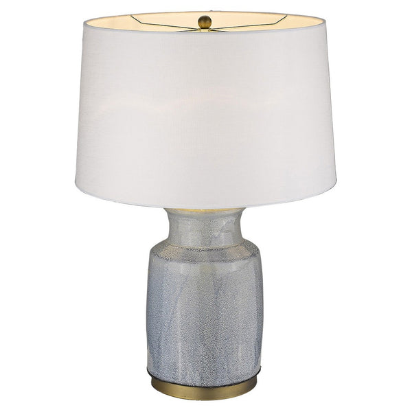 HomeRoots 27" Gray Ceramic Table Lamp - Modern White Empire Shade for Stylish Ambient Lighting & Decor 399176