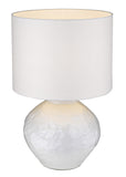 Homeroots 26" White Ceramic Table Lamp With White Drum Shade   399177