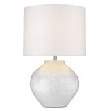 Homeroots 26" White Ceramic Table Lamp With White Drum Shade   399177