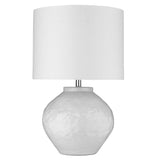 Homeroots 26" White Ceramic Table Lamp With White Drum Shade   399177