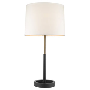 HomeRoots 31" Black and Gold Metal Table Lamp with White Shade - Elegant Contemporary Design for Any Room 399183