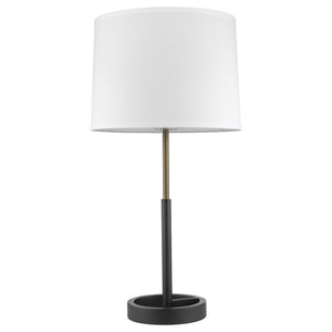 HomeRoots 31" Black and Gold Metal Table Lamp with White Shade - Elegant Contemporary Design for Any Room 399183