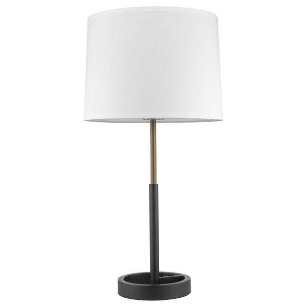 HomeRoots 31" Black and Gold Metal Table Lamp with White Shade - Elegant Contemporary Design for Any Room 399183