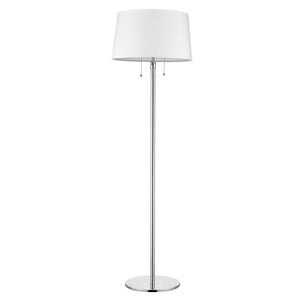 Homeroots 59" Chrome Traditional Shaped Floor Lamp With White Empire Shade  Metal 399188