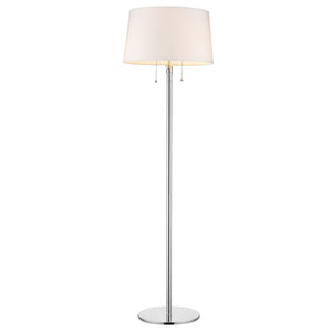 Homeroots 59" Chrome Traditional Shaped Floor Lamp With White Empire Shade  Metal 399188
