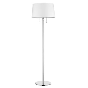 Homeroots 59" Chrome Traditional Shaped Floor Lamp With White Empire Shade  Metal 399188