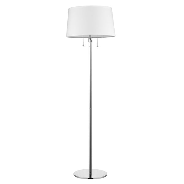 Homeroots 59" Chrome Traditional Shaped Floor Lamp With White Empire Shade  Metal 399188