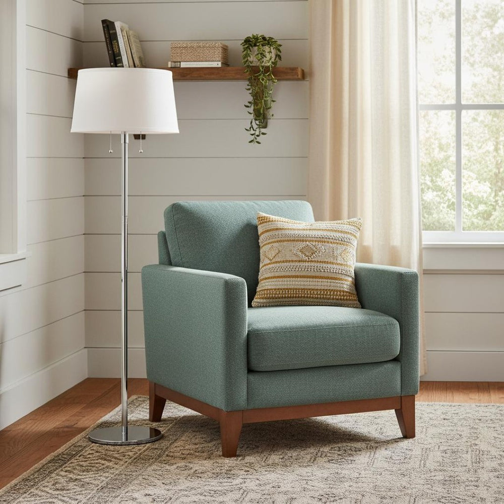 HomeRoots 59" Elegant Floor Lamp with Adjustable Dimmable Light and White Linen Shade for Modern Spaces 399188