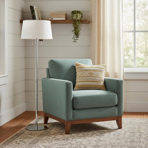 HomeRoots 59" Elegant Floor Lamp with Adjustable Dimmable Light and White Linen Shade for Modern Spaces 399188
