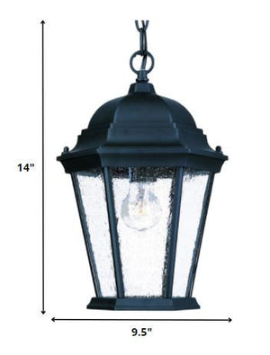 Homeroots Matte Black Domed Lantern Hanging Light   399190