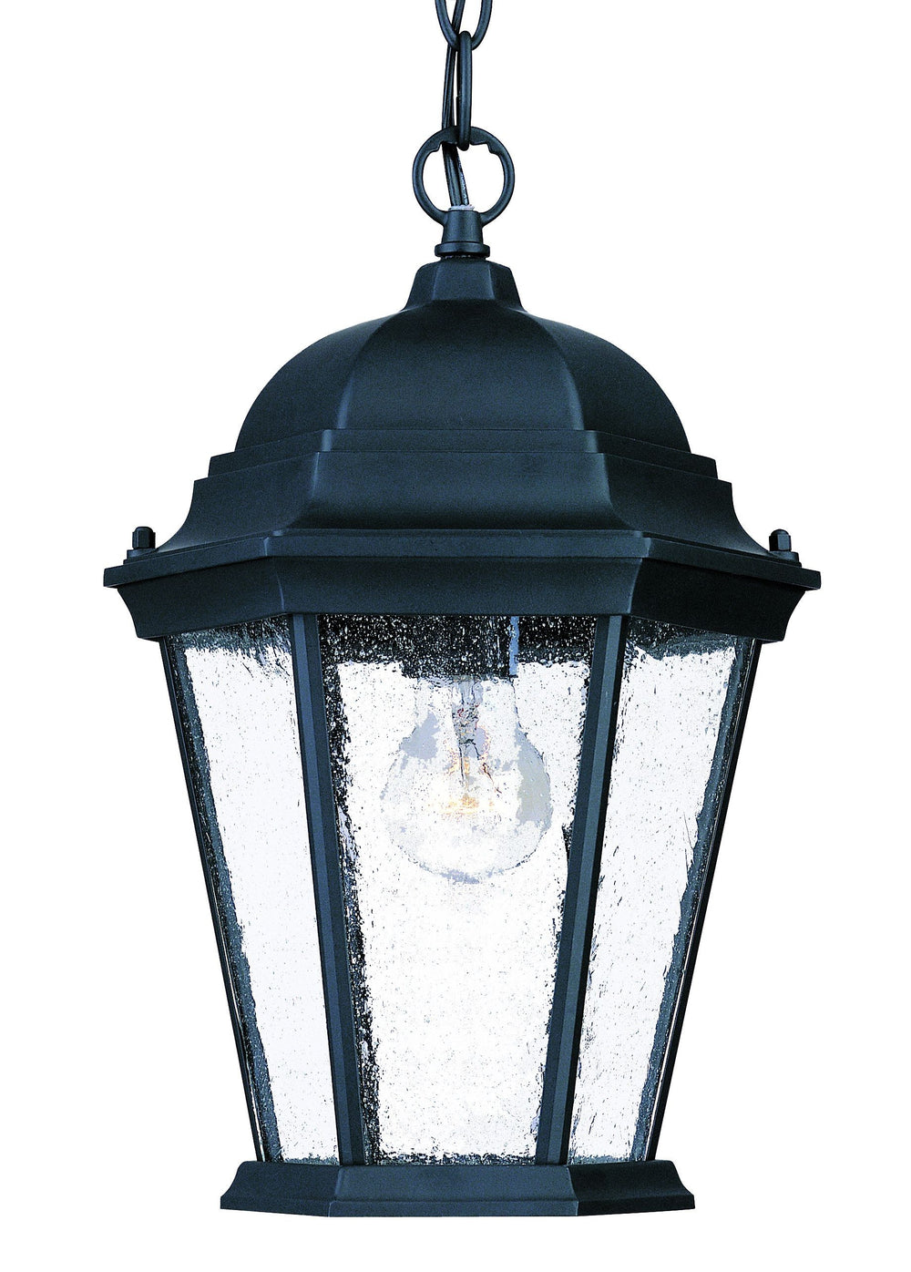 Homeroots Matte Black Domed Lantern Hanging Light   399190