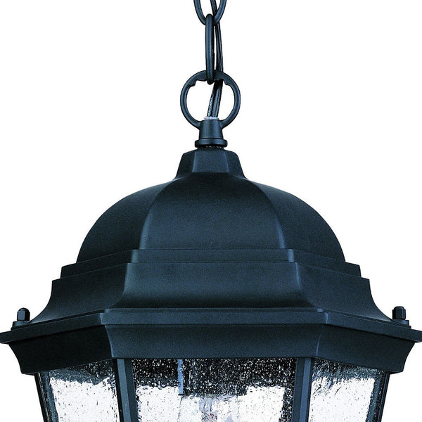 Homeroots Matte Black Domed Lantern Hanging Light   399190
