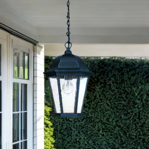 Homeroots Matte Black Domed Lantern Hanging Light   399190