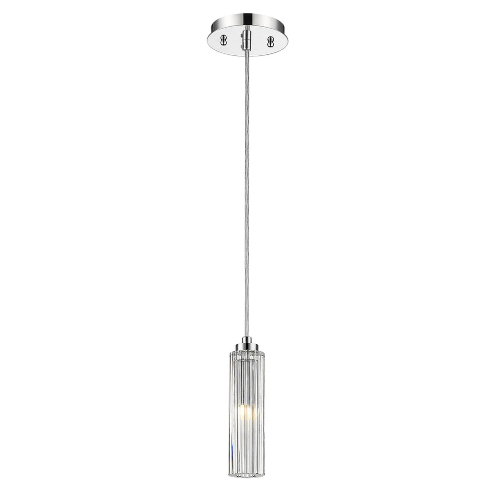 Homeroots Solo 1-light Polished Chrome Pendant With Multi-faceted Round Crystal Shade   399193