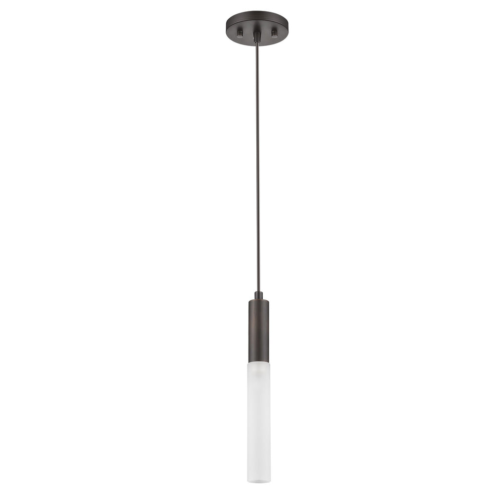 Homeroots Bronze Pendant Hanging Light With Frosted Glass Shade   399195