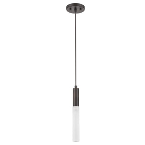 Homeroots Bronze Pendant Hanging Light With Frosted Glass Shade   399195