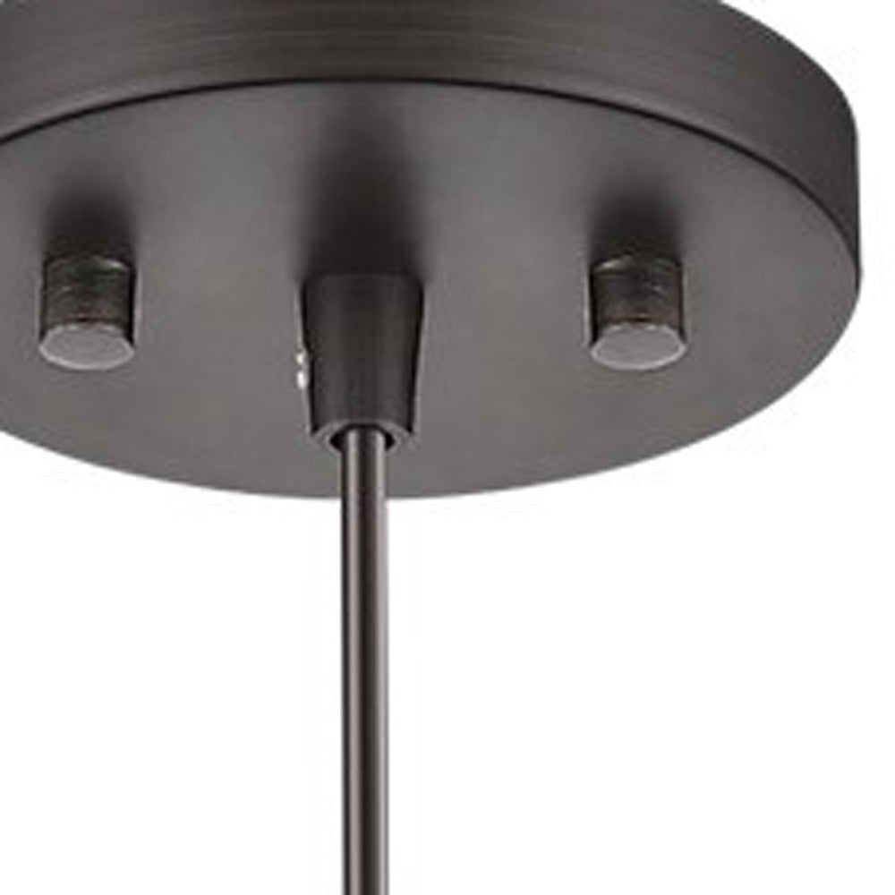 Homeroots Bronze Pendant Hanging Light With Frosted Glass Shade   399195